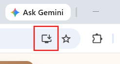Google Chrome address bar showing the Install App icon for Daily Expense Tracer.