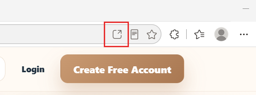 Microsoft Edge address bar showing the App available install icon for Daily Expense Tracer.